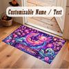Axolotl Theme Soft Crystal Velvet Rug Custom Name & Text Print Non Slip Floor Rug for Bedroom Living Room
