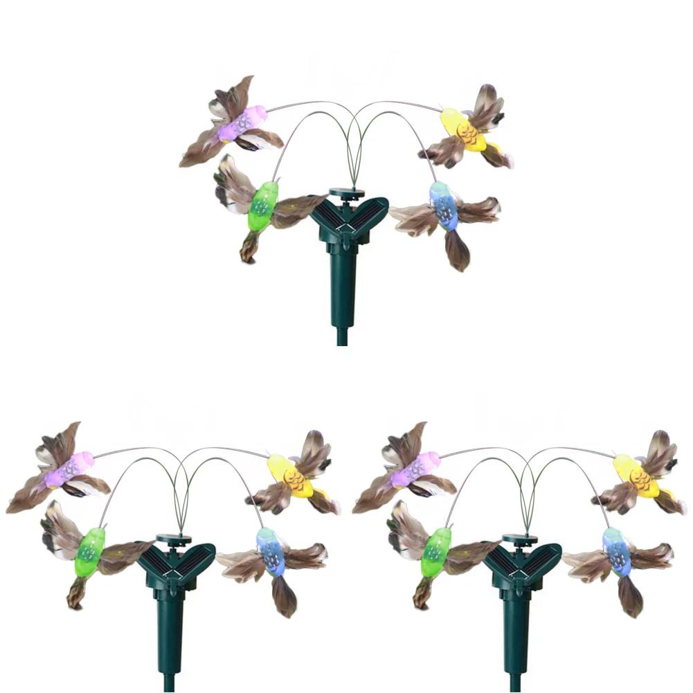 Solar Flying Humming Bird Indoor Outdoor Dancing Fluttering Butterflies Waterproof Creative Craft Atmosphere for Home Walkways