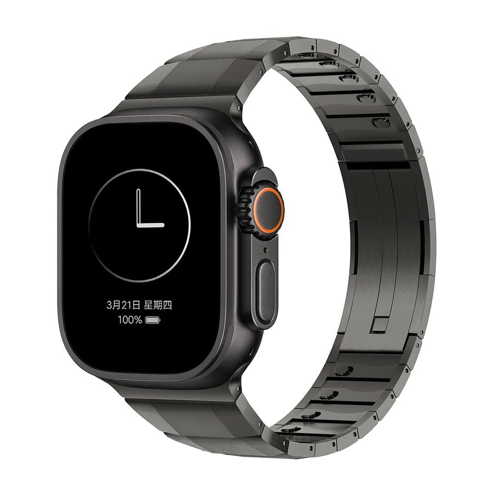 Luxury Stainless Steel Strap For Apple Watch Ultra 2 49mm 46 45mm 44 Metal Business Man Bracelet For iWatch10 8 76 Se 38 40mm 42