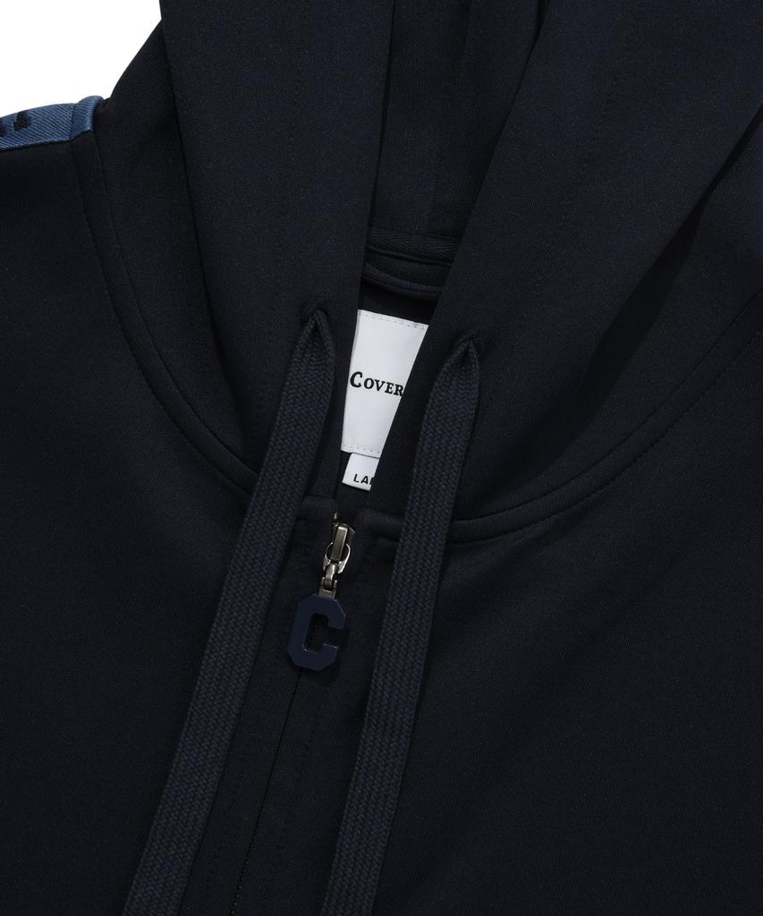 COVERNAT Retro Track Hoodie Zip-Up Navy