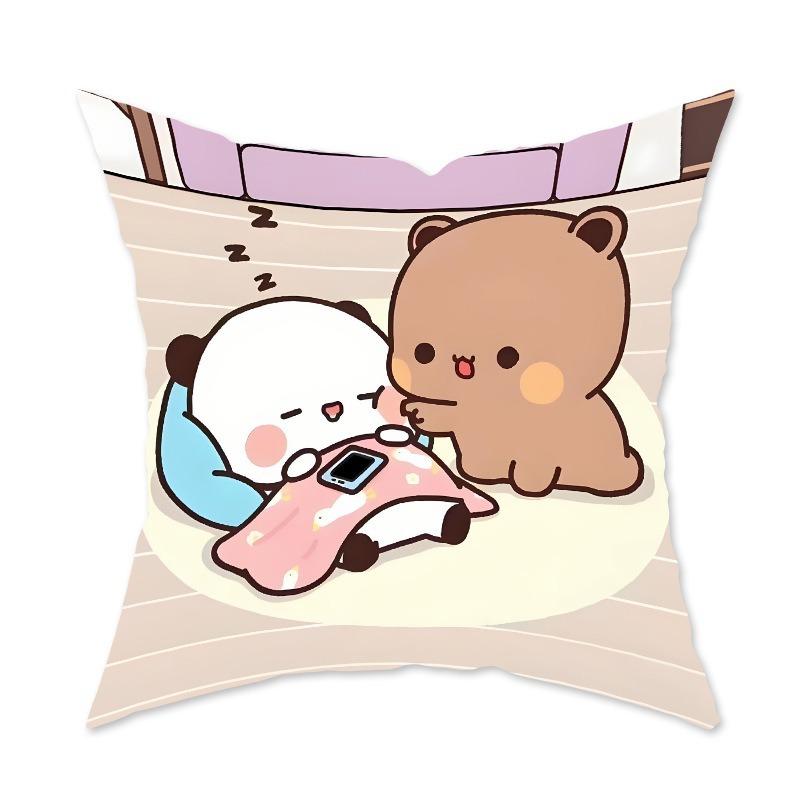 Cute Cartoon Pillow Decorative Sofa Living Room Cushion Bedroom Cartoon Pattern Pillow Back Pillow Lumbar Pillow Case