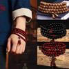 6mm Natural Sandalwood Buddhist Buddha Meditation Wood Prayer Bead Mala Bracelet Bangles Women Men Jewelry 108 Beads Bijoux