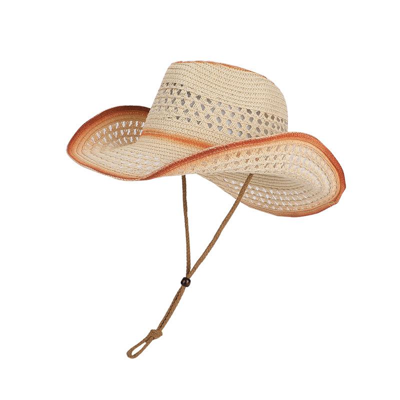 Female Summer Jazz Hat, Western Cowboy Hat, Sun Protection Hat, Vintage Ethnic Style Hat