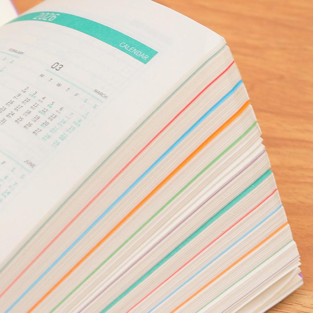 B6 Leather Notebook, 2025 Business Schedule, Student Daily Planner, Self-discipline Punch Card Recorder, Notepad, Memo