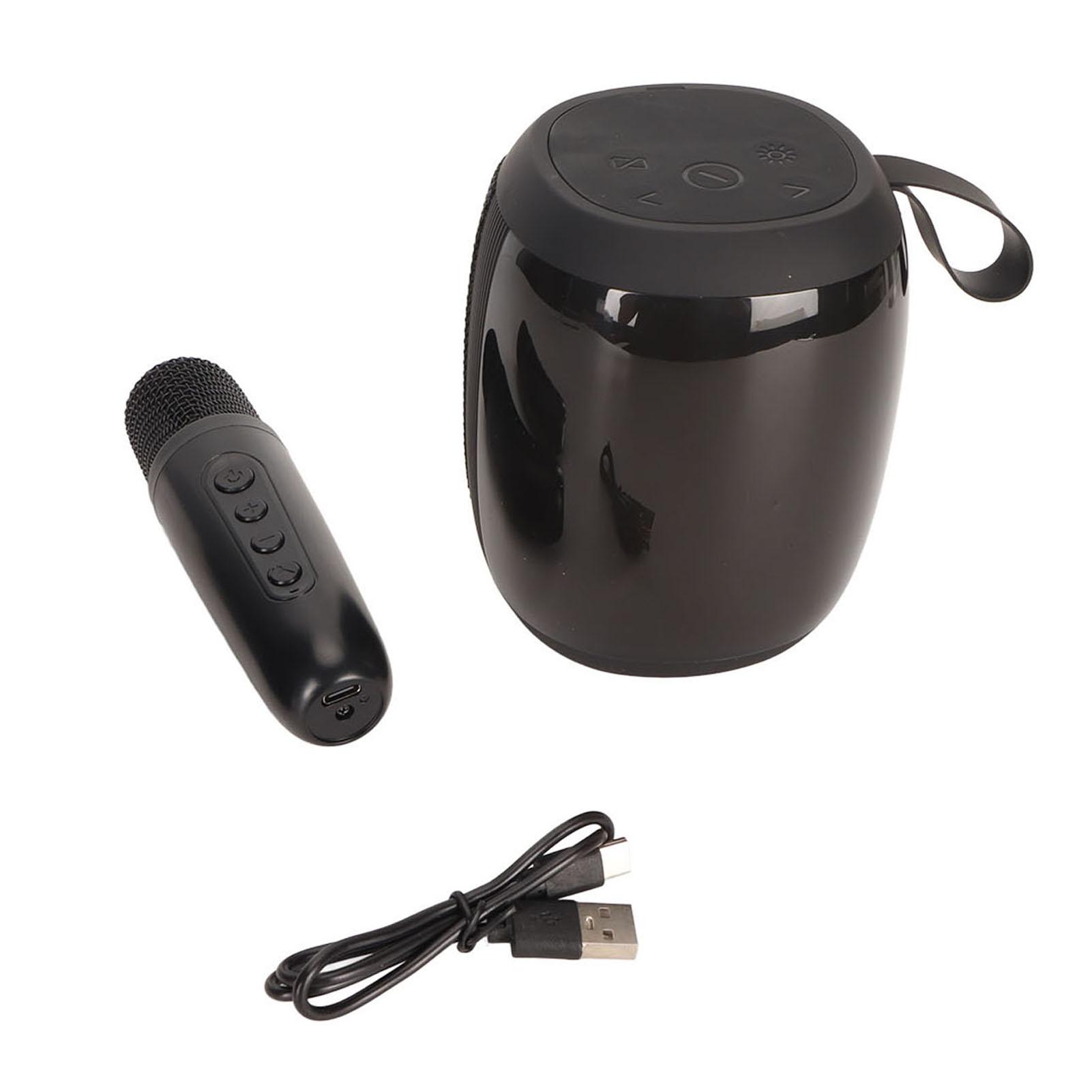 

Микрофон Bluetooth-динамик RGB-подсветка Мини-караоке-машина с одним микрофоном для домашнего хозяйства чёрный