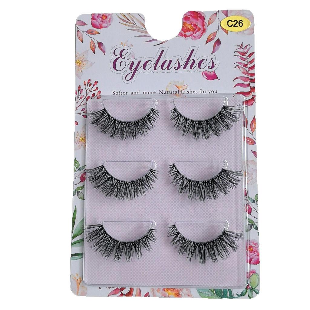 Transparent Band European & American Style 3D Synthetic Fiber False Eyelashes - Dense, Soft, Fine, C Series