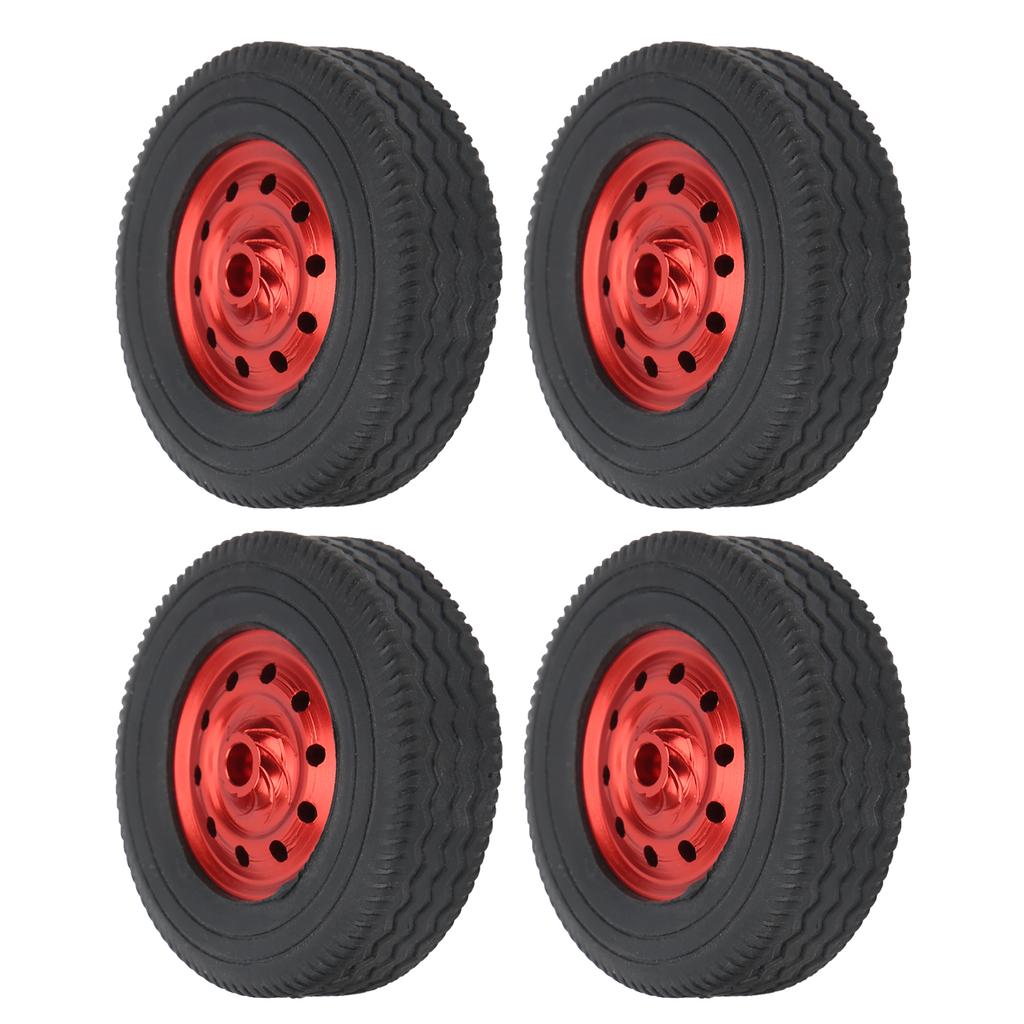 4Pcs RC Wheel Remote Control Tires Rubber Aluminum Alloy Accessories for WPL D12 Car