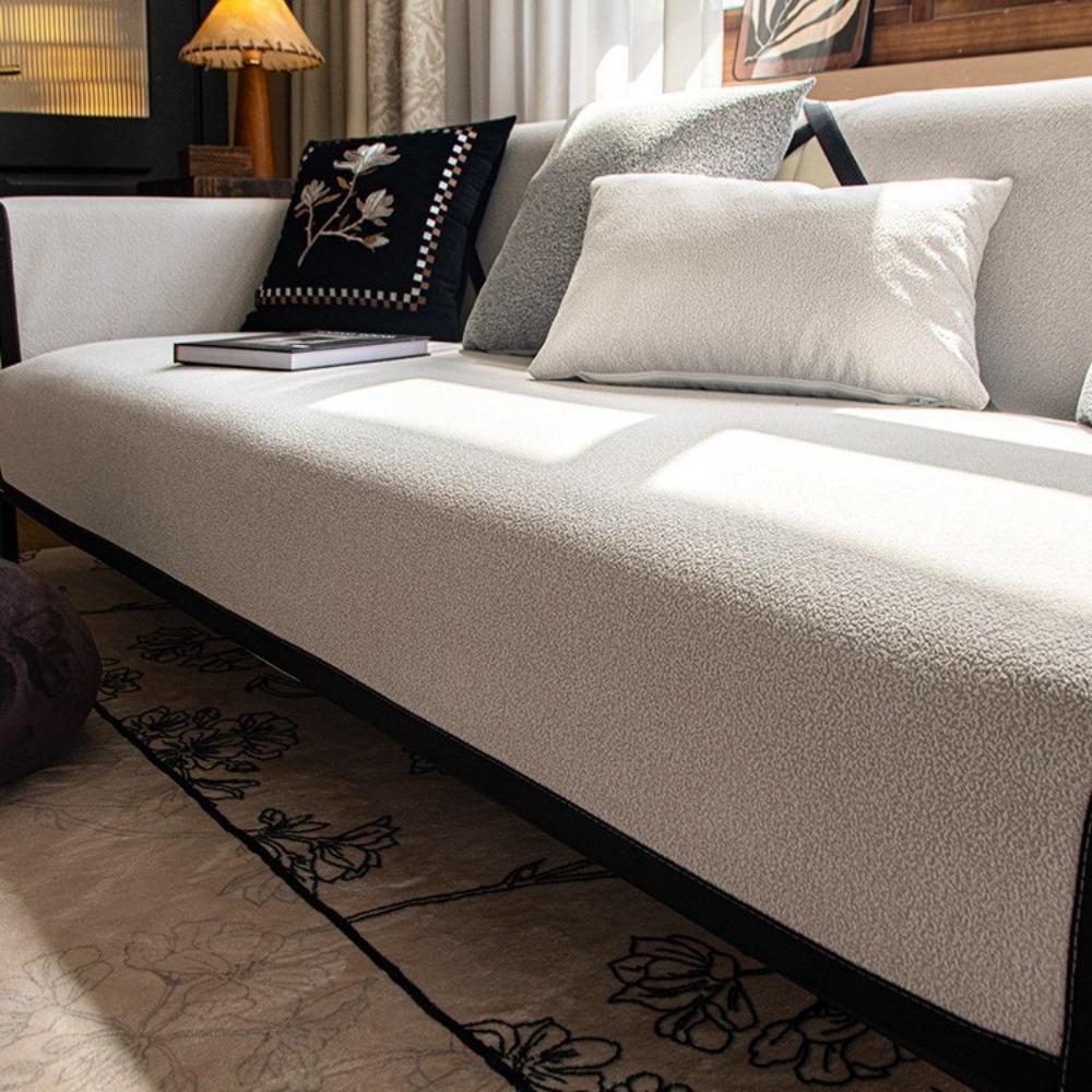 

Four Seasons Universal Light Luxury Sofa Cushion Advanced Sense 2024 New Non-slip Cover Imitation Hemp Backrest Armrest Cover 70*70cm