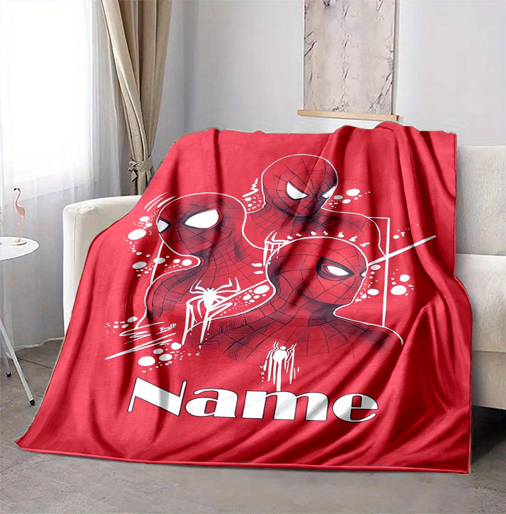 Custom Name Spider-Man Adventures Flannel Blanket Throw Blanket Soft Warm Sofa Bed Decor Unique Gift