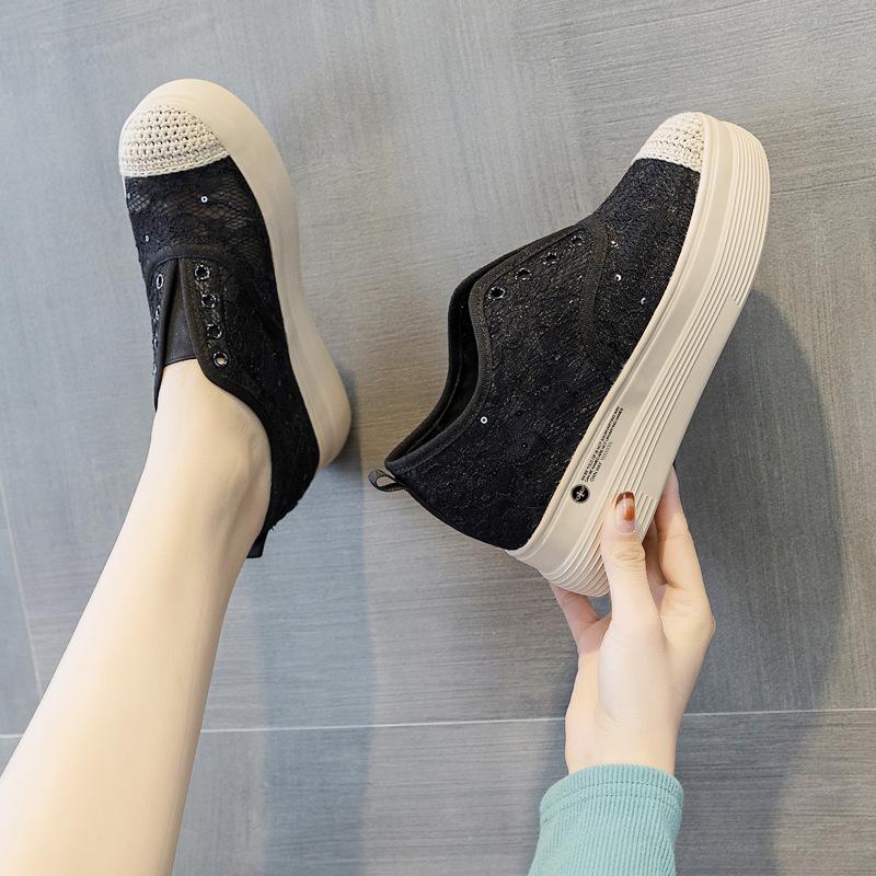Trendy New Muffin Lazy Inner Height Increase Women's Shoes Fisherman Mesh Casual Sports Shoes