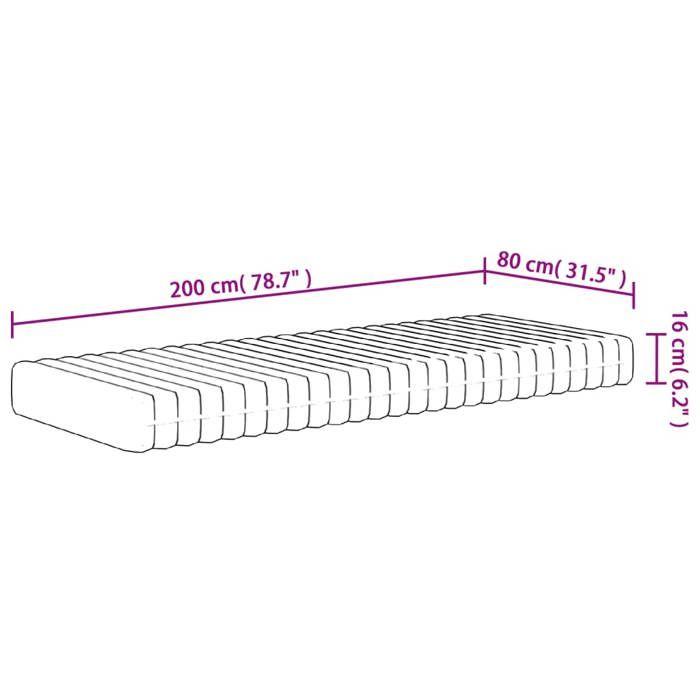 VidaXL Medium-Soft Foam Mattress 80x200 Cm 373042
