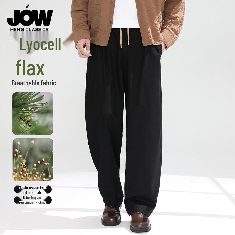 JOW Men s Breathable Lyocell-Linen Straight Leg Casual Pants 2XL