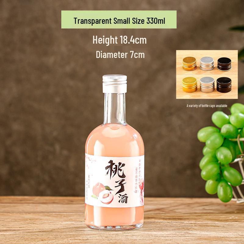 500ml Meijian Frosted Glass Green Plum Wine Bottle with Cap