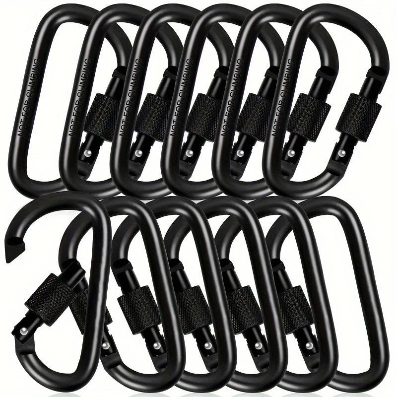 4Pcs Aluminum Alloy D-Ring Carabiner Hammock Hook Hook Organizer Shopping Bag Clip Hook for Outdoor Hiking Travel Backpack