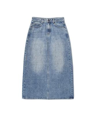 Ucla Women'S Basic Brushed Denim Long Skirt [Md-Indigo](Uc6Ds50)