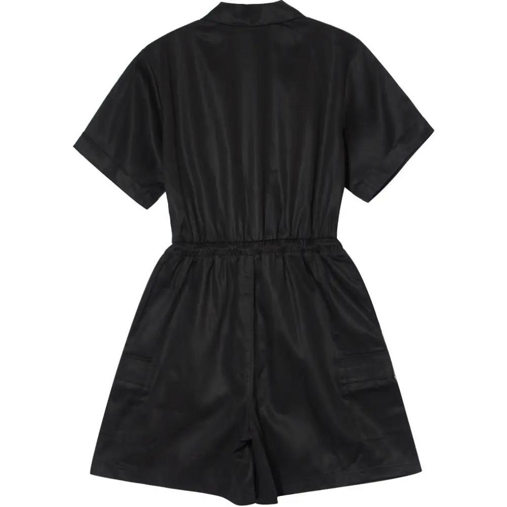 Puma Moisture-Wicking Breathable Solid Color Short Sleeve Jumpsuit Women Jumpsuits Black 624108-01