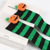 Cute Cartoon Pumpkin Doll Long Tube Socks For Kids Polyester Fabric Friction-resistant Striped/plaid Pattern Packaged In A Bag