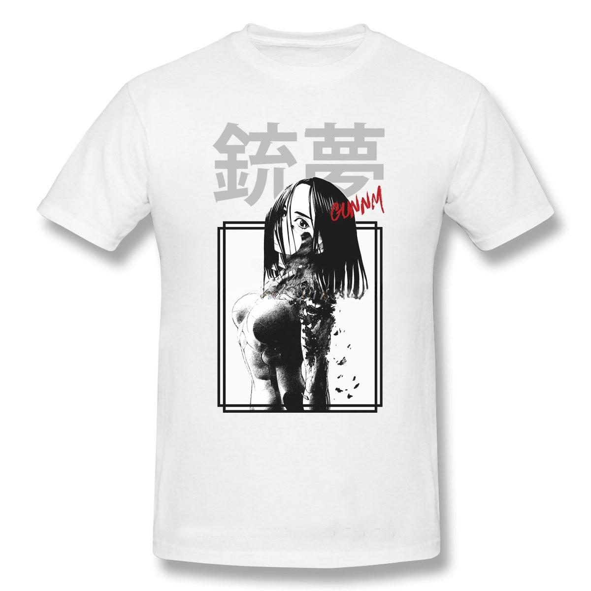 Cheavyweight  Shirt For Men Gunnm Cotton Battle Angel Alita Comics Business Jump T Shirt Funny Anime Men Tee Streetwear Harajuku S