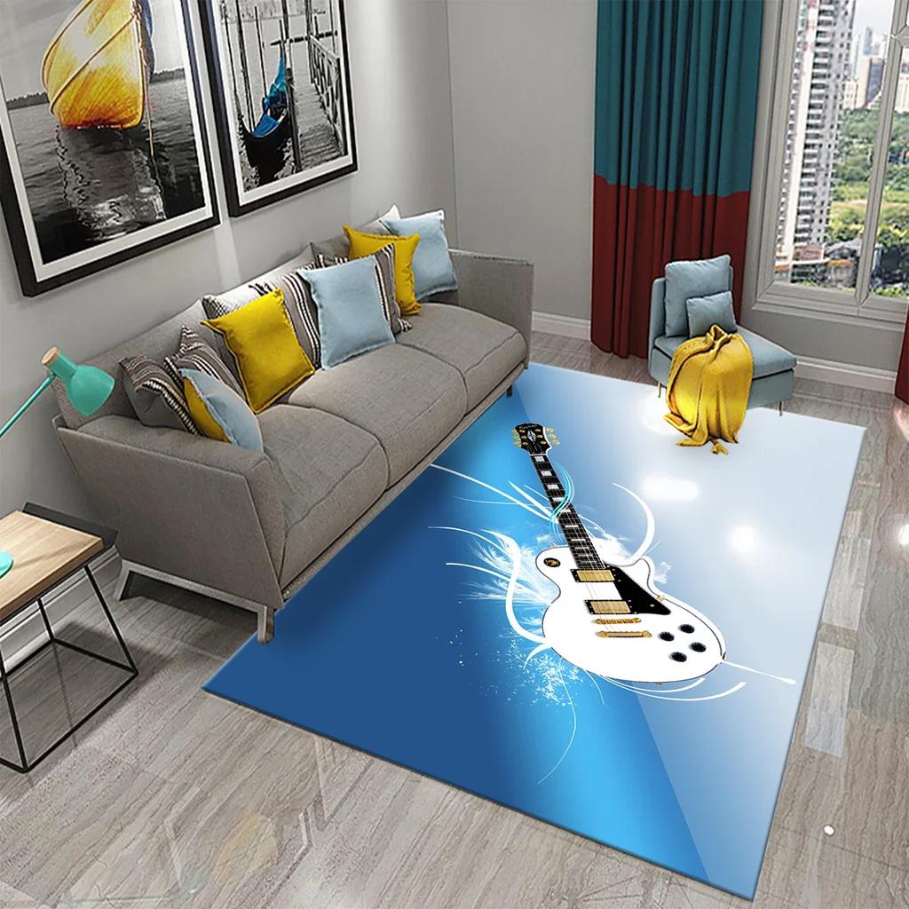 3D Music Carpet Music Instrument Rug for Living Room Bedroom Area Rug Decorative Floor Rugs Carpet Bathroom Non-slip Mat Carpet