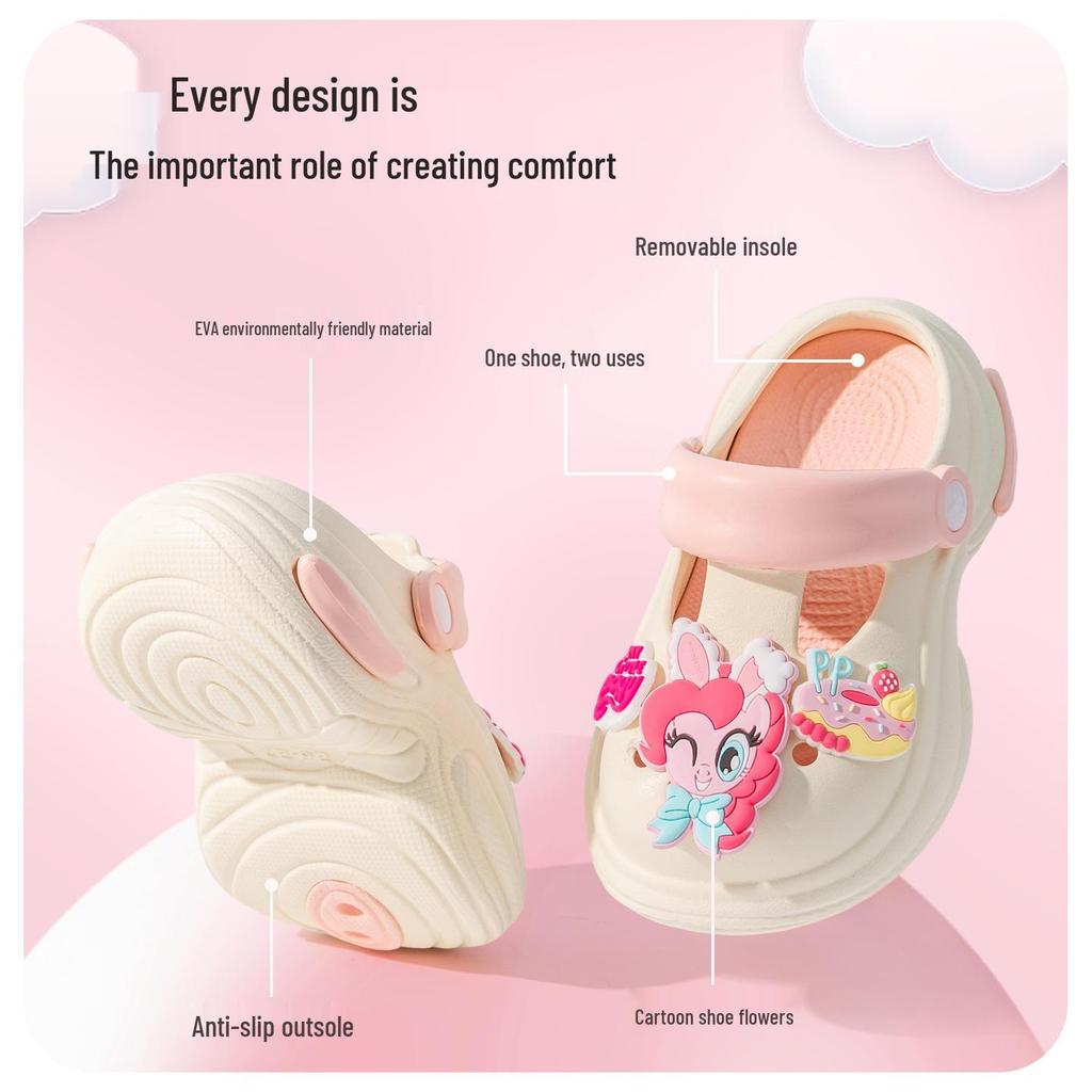 My Little Pony Girls' Summer Clogs: Non-Slip, Thick Sole, Closed-Toe Slippers for Kids