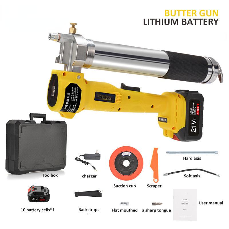 Electric Grease Gun High Pressure Lithium Battery Oil Injector Professional Excavator Rechargeable Lube Oil Tool