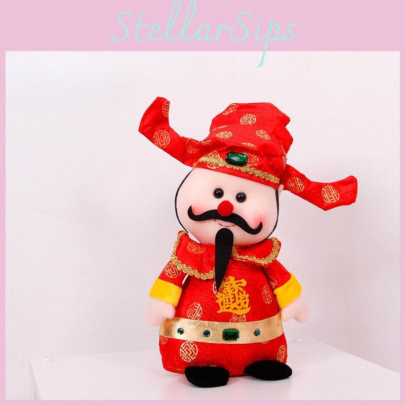 Lucky Charm Figurine For Spring Festival Wealth God Decoration For Hotel Mall Storefront Sewn With Sand Foam And Stuffed Toy Material