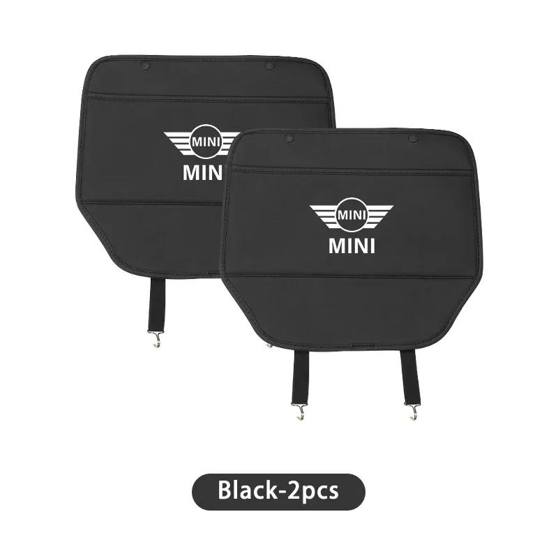 

-Car Seat Back Anti Kick Protective Pad Cover Anti-Scratch Mat For MINI Cooper F55 F56 R60 R59 R58 R57 R56 R52 R50 Cabrio WORKS Black 2pcs