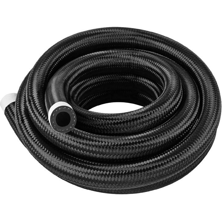 8AN 10 Ft Fuel Line Hose Stainless Steel Nylon Braided Oil Gas Fuel Line Hose 7/16 Inch ide Diameter Suitable for Fuel Systems Engines Tube Hose -