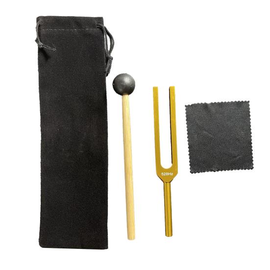 Aluminum Tuning Fork with Wooden Hanmmer Wrench Rag 128/256/512HZ Healing Instrument Tuning Fork Yoga