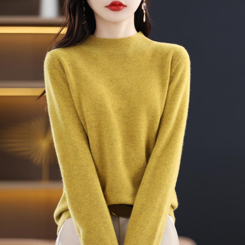 Women's Cashmere Sweater Qinghe Cashmere 30% Cashmere 70% Wool Autumn and Winter Pullover Warm and Fashionable