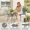3 Piece Rattan Bistro Set, Outdoor Garden Furniture Set with 2 Chairs, Round Coffee Table for Patio, Balcony, Dark Grey