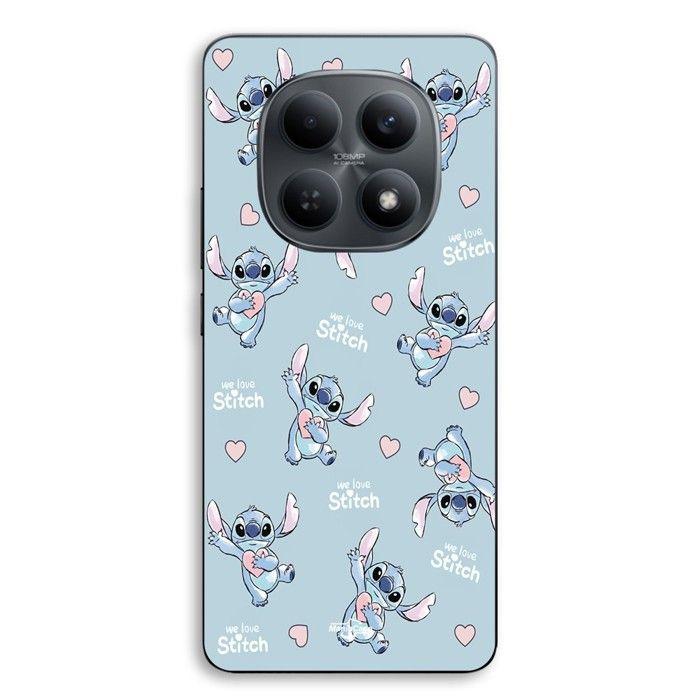 Coque de téléphone - MANIACASE - Xiaomi Redmi Note 15 5g - Silicone TPU - Stitch love cœur - Rose rose