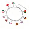 Diy Small National Country Flag Charms Bracelet For Woman Men Personalized Stainless Steel Football Fans Gift Jewelry