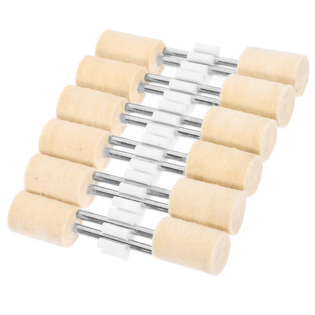 12Pcs 12Mm Wool Buffing Wheels Polishing Wheel for Jewelry Metal Wood Plastic Glass Deburring Grinding and Surface Finishing