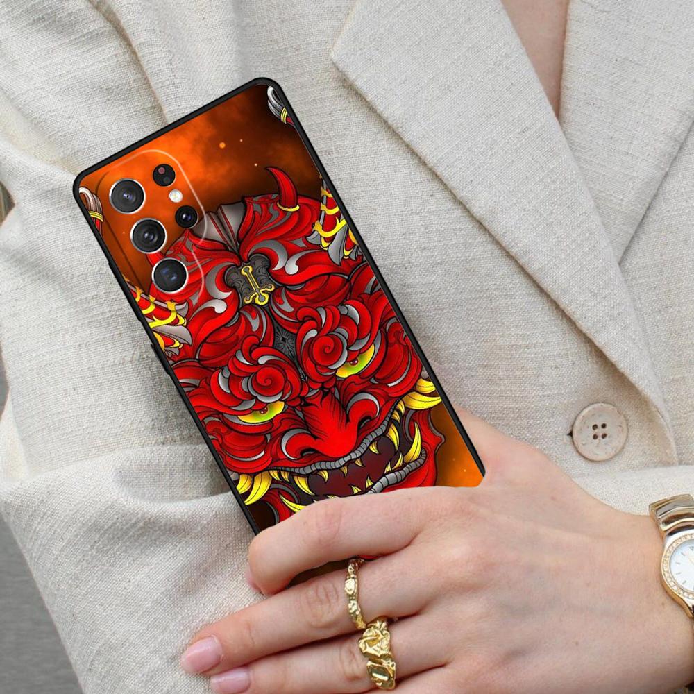 Samurai Oni Mask Cell Phone Case for Samsung Galaxy S26 Ultra S25 S24 S23 S22 S21 S20 Note10 Cover