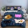 Cute Animal Faces Pattern Set Bedding Duvet Cover Set Duvet Cover Pillowcases  (1*Duvet Cover 2*Pillowcases, Without Duvet Insert)