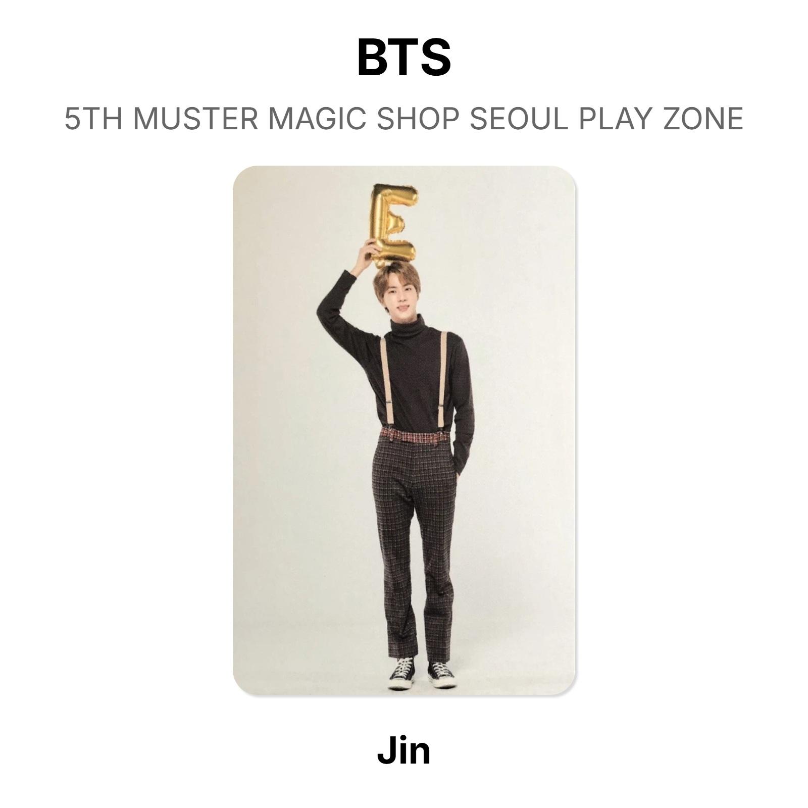 BTS 5TH MUSTER MAGIC SHOP SEOUL PLAY ZONE Official Photocard Jin