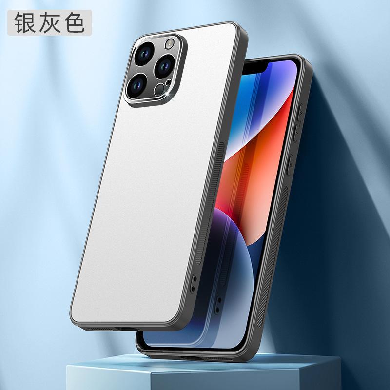 

Подходит для iPhone15ProMax Чехол для мобильного телефона Polar Shadow Apple 14 с мелкими отверстиями и двухцветной линзой 13 Защитный чехол от падения 12 iPhone15 серебряный серый