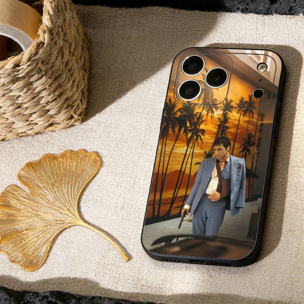 

Чехол для телефона Tony Montana из фильма «Лицо со шрамом» для iPhone 17, 16, 15, 14, 13, 12, 11 X XR Plus, Другие Мягкий Черный Чехол iPhone16plus