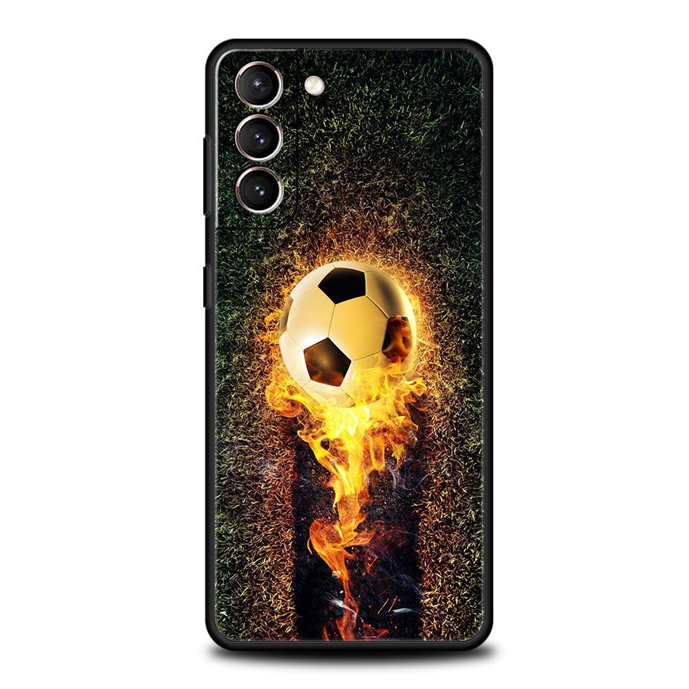 Soccer Ball Football Field Phone Case For Samsung Galaxy S24 S23 S22 5G S20 Ultra S21 FE S10 S9 Plus S10E S8 Lite 20 Soft Cover