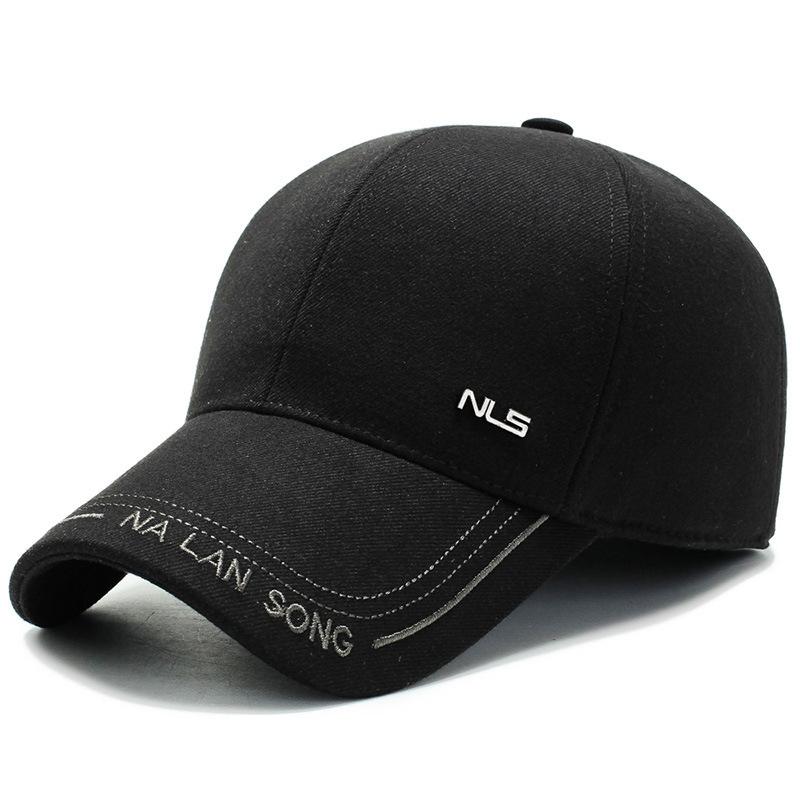 

For Middle Aged Elderly Ear Protection Baeball Cap Woolen Dad Hat Autumn And Winter Elderly Hat Warm Thickened Hat Adjustable