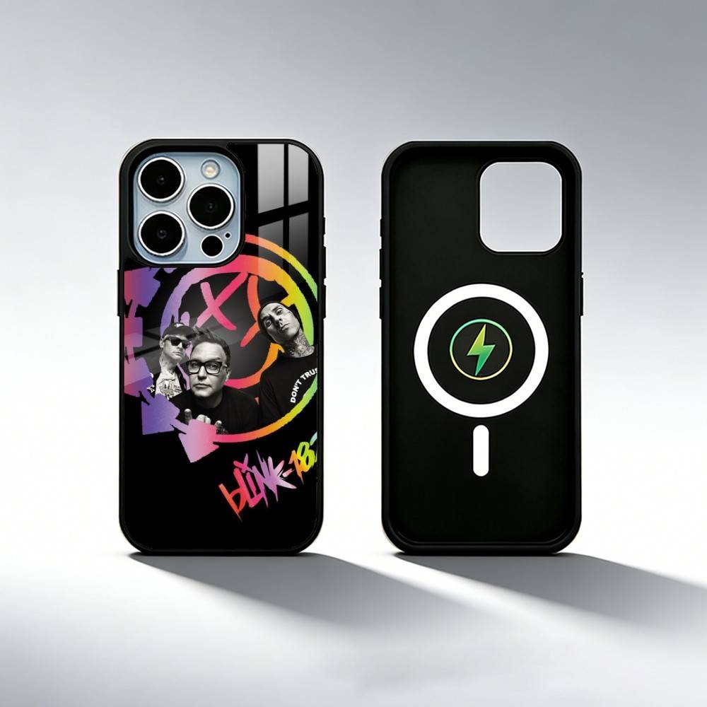 Punk B-Blink-182 Band Phone Case For iPhone17,16,15,14,13,12,11 Plus,Pro Max Magnetic For Magsafe Wireless Charging