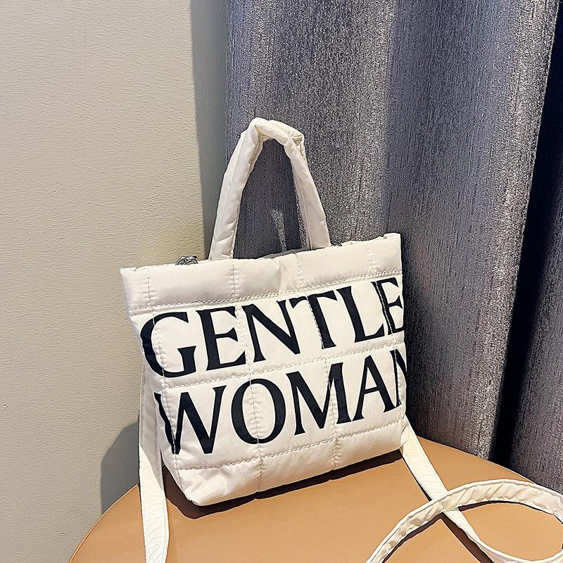 

Cotton clothing bag women s 2026 autumn and winter new handbag ins casual and lightweight down messenger bag белый