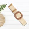 Aesthetic Buckle Belt for Women Crochet Wide Belt Simple Bohemian Waistband for Dresses Eye Catching Waist Accessories