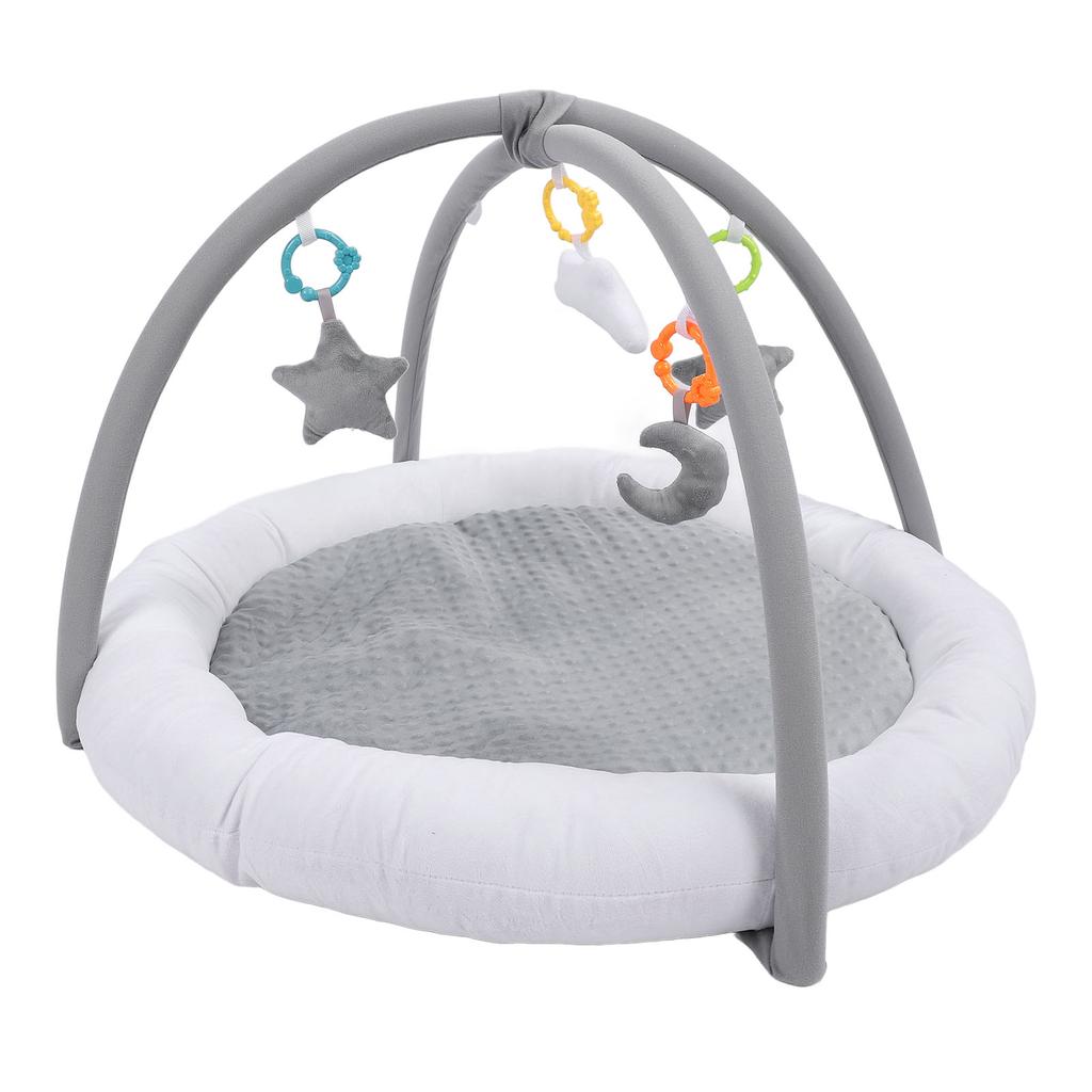 Plush Baby Play Gym Mat Sensory Development Thick Soft Cotton Filling Round Shaped Tummy Time