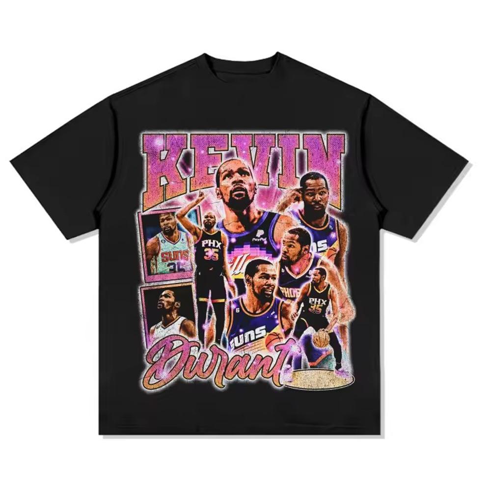 Kevin Durant Men Clothing Tee Shirt Homme New in Top Short Sleeve Round Neck Printing Pullover Retro Vintage T-shirt