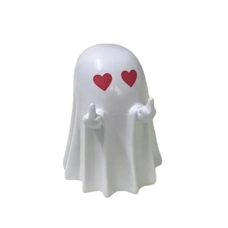 Halloweenská figurka ducha Strašidelná pryskyřičná soška ducha Roztomilé ozdoby ducha Ideální pro vnitřní a verandovou halloweenskou dekoraci Stolní