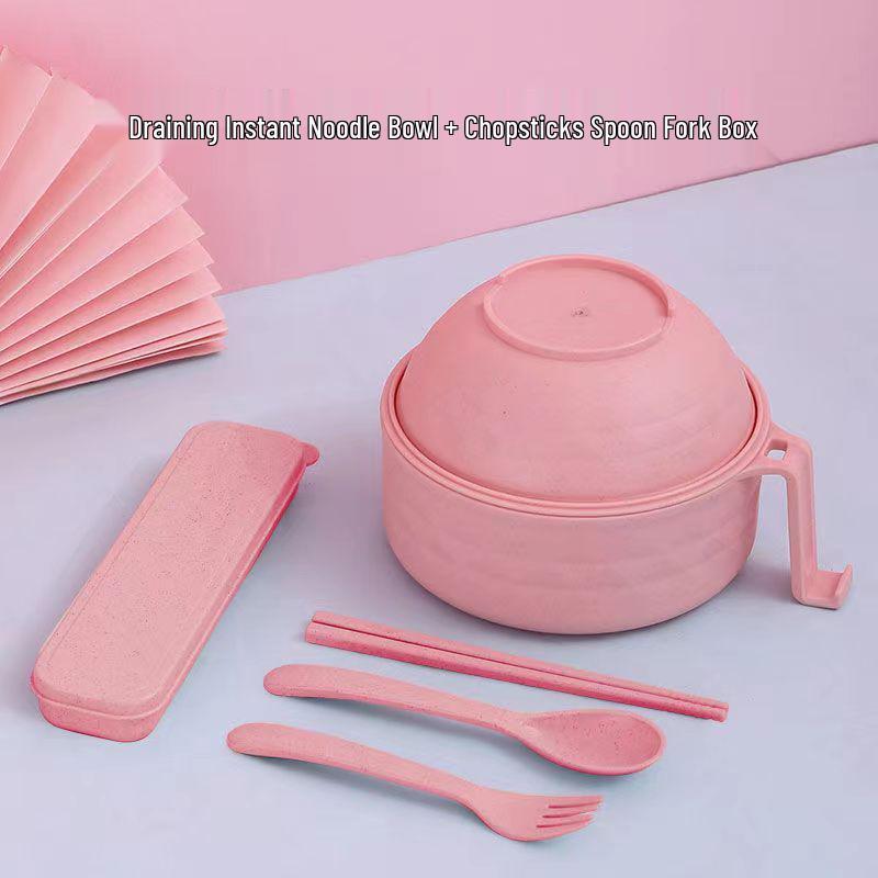 Microwavable Instant Noodle Bowl with Lid for Students