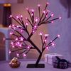 18-Inch LED Cherry Blossom Bonsai Tree Lamp with 28 Pink LEDs | Adjustable Silicone Branches | Corded Electric Night Light for Room, Home & Gift Décor
