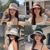 Summer Sun Shield Hat With Wide Brim And Butterfly Bow For Outdoor Casual And Fashion